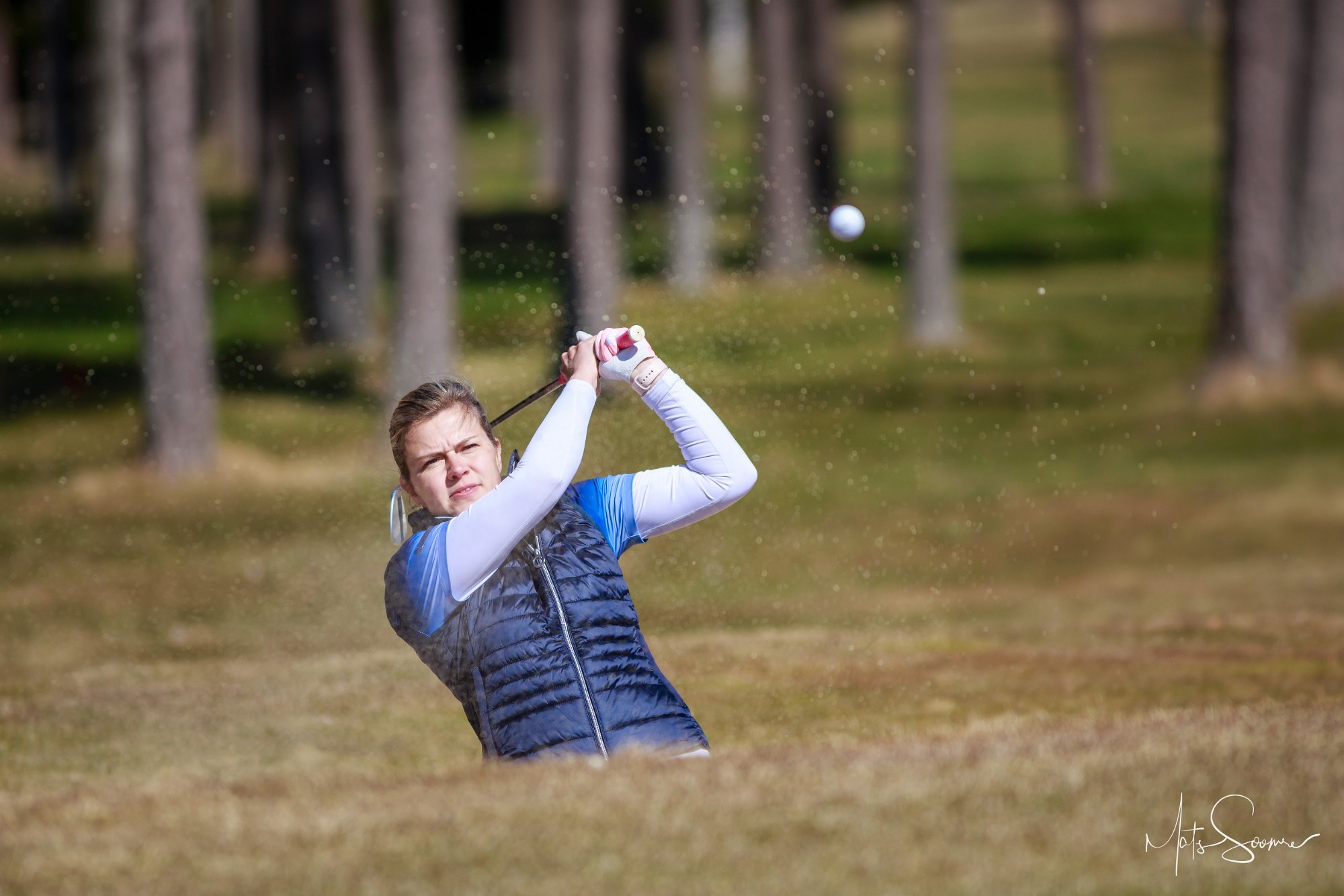 Marju Elster bunkrilöök 14. rajal. Niitvälja Golf avavõistlus 2019 