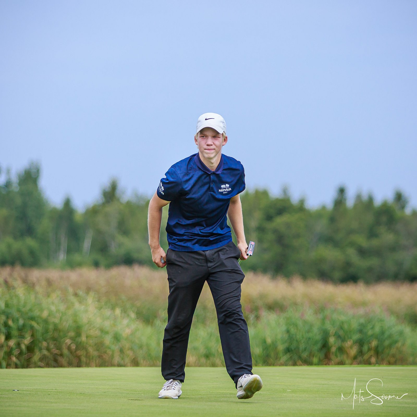 Mikk Soomre hetk pärast edukat putti 18. rajal. Eesti Golfi Karikas, White Beach Golf 